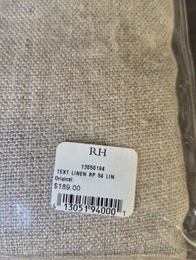 Restoration Hardware Linen Drapery Panel Color "Linen" NWT